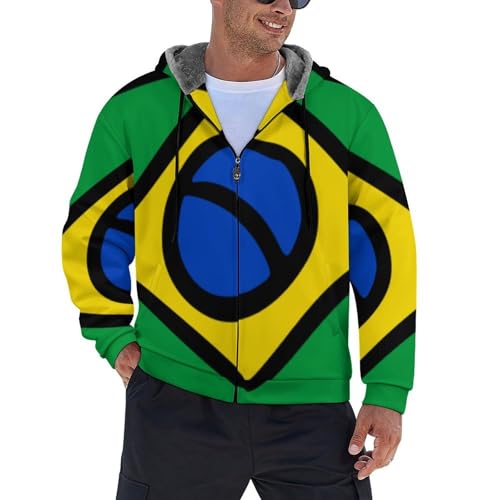 Sweat a capuche homme Bresil veste doublee polaire chaude hiver