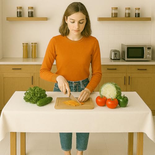 Byour3 - sous Nappe Bulgomme Protège Table À Manger en PVC Caoutchouté Molleton Couvre-Table Antidérapant Protection Anti Taches Et Rayures Carré Rectangulaire...