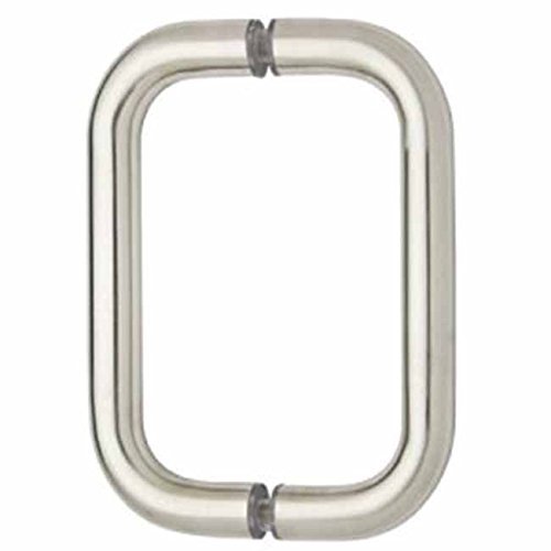 Dynasty Hardware 6" Back To Back Tubular Shower Door Pull For Frameless Shower Doors, Satin Nickel #TOP19
