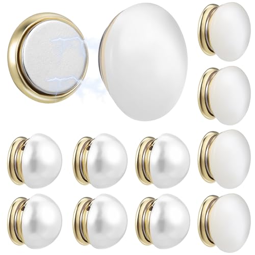 Voile de Mariée Boutons de Broche en Cuivre Perles Magnétiques 12Pcs