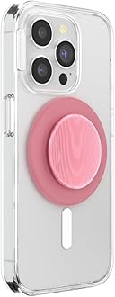 PopSockets Phone Grip for MagSafe with Kickstand, Magnetic Stand, Swappable Top, Secure Hold for iPhone MagSafe Cases, Phone & Tablet Grip, Cute PopSockets - Alum Moire Putty