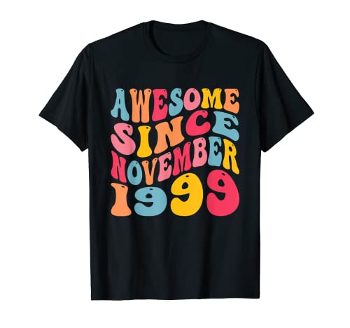 Awesome Since November 1999 23 Years Old Retro 23rd Birthday Camiseta