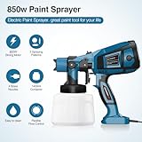 1400ML 3-in-1 Paint Sprayer, 800W Professional HVLP Electric Spray Gun for Walls Fence Furniture, 4 Nozzles & 3 Patterns, Detachable Container for Easy Cleaning (Blue) - Image 4