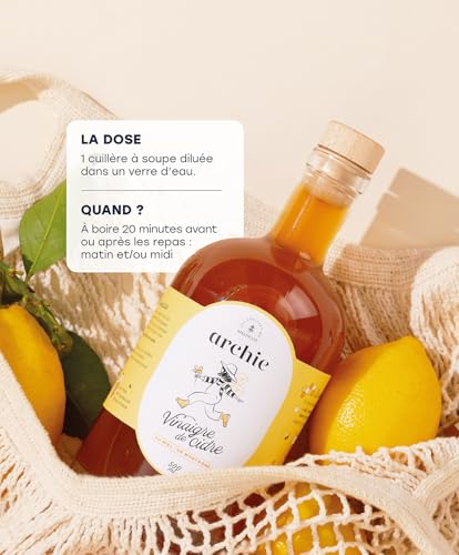 Archie, Vinaigre de cidre au Miel Biologique, 100% pur et naturel certifié Ecocert. Rituel naturel. Convient au régime végétarien. Savoir-faire artisanal. Made in France – vue 4