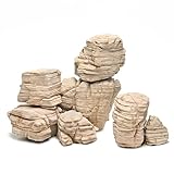 KINGRUI Aquarium Stone Rock 20lb Fish Tank Stone 2-8inch for Aquarium Landscaping, Terrariums, Vivarium Enclosures, Miniature and Fairy Gardens-7-8Pcs