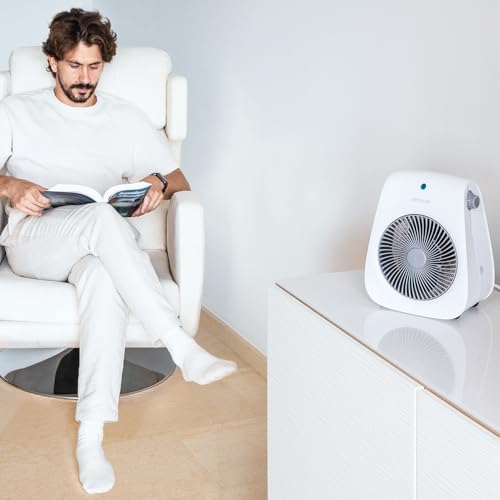 Cecotec Chauffage d'Appoint ReadyWarm 2000 Max Force Blanc, 2000 W, 2 Niveaux de Puissance, 3 Modes de Fonctionnement (Froid/Chaud/Très Chaud), Léger, Manuel, Silencieux, Sécurité Contre la Surchauffe