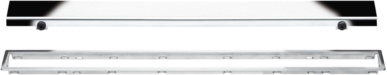Schluter Kerdi-Line Chrome Grate Assembly for Tile and Stone Coverings - Adjustable, Solid Design - 3/4" Frame, 44" Length - KL1AR19EP110