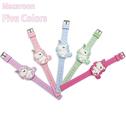 Kavie Kids Unicorn Watch - Learning Time 3D Cute Cartoon Toddler Shape Clamshell Design Digital LED Watch for Girls Aged 3-84