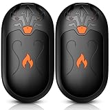 Handwärmer Wiederaufladbar 2 Pack, Handwärmer Elektrisch mit 24 Stunden Wärme & 3 Heizmodi,Tragbarer Taschenwärmer für Reno-Patienten, Frauen Männer(Schwarz)