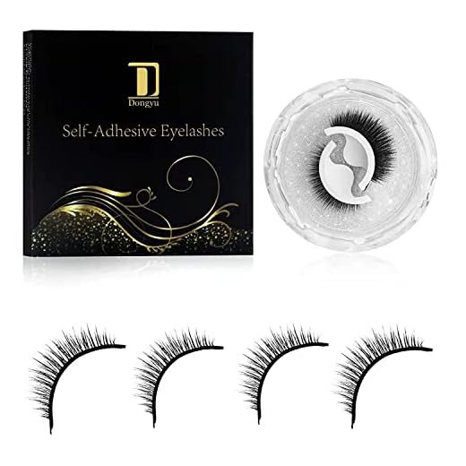 Latest Reusable Self Adhesive Eyelashes No Eyeliner or Glue Needed Easy To Put On, Stable/Non-slip Waterproof False Lashes Perfect for Women Natural Look (2-Pairs )