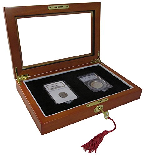 Caja de madera Guardhouse con tapa de vidrio para monedas miniatura 1