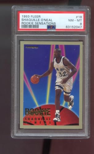 1993-94 Fleer Rookie Sensations #18 Shaquille ONeal Shaq ONeal PSA 8 Graded Basketball Card NBA 93-94 1993-1994 Orlando Magic INSERT