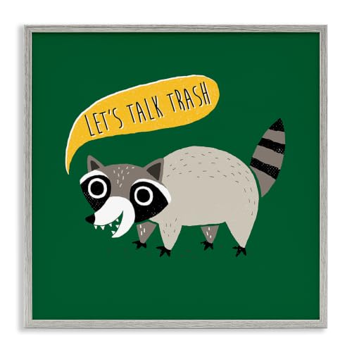 'Let's Talk Trash Phrase Witty Raccoon Saying'| Framed Giclee Art
