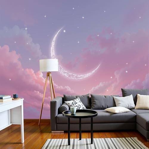 Papier peint ciel étoilé violet clair murale chambre à coucher - 2
