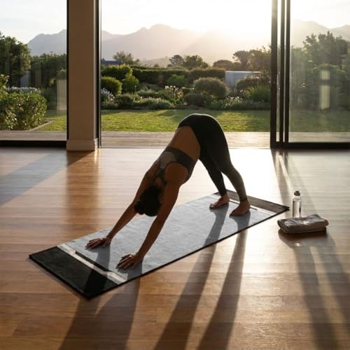 Image of Pure cotton anti-skid, machine wash yoga mat. 73inches x 24inches, 5mm thickness (5mm (Grey))