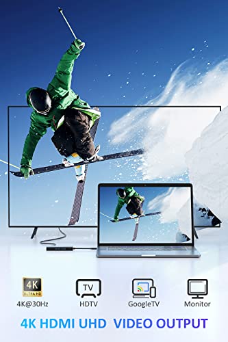 Usb C Hub, Utechsmart 6 In 1 Usb C To Hdmi Adapter With 1000M Ethernet,Power Delivery Pd Type C Charging Port, 3 Usb 3.0 Ports Adapter Compatible For Macbook Pro, Chromebook,And Usb C Devices(Black) #TOP4