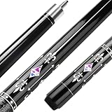 Winucue Billard Queue, 58" Pool Queue Sticks 13mm Spitzen für Professionelle Billardspieler, 1/2 Queue Sticks für Billard Tisch Sport für Bar Haus Pool Tisch Sport 8/9 Ball (Schwarz 21oz)