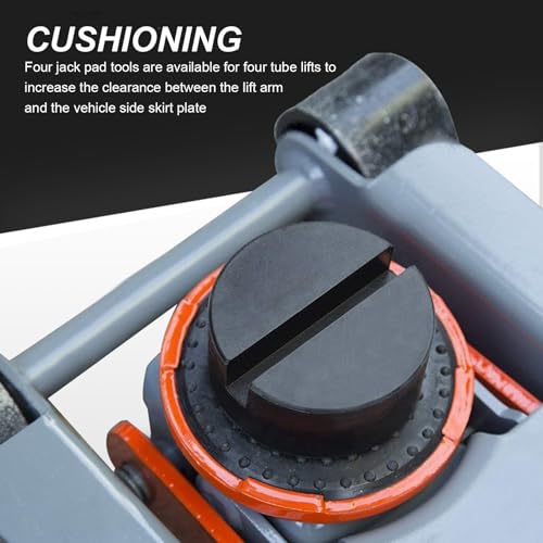 Yumfugu Pack-2 Floor Jack Rubber Pads, Universal Jack Stand Pad Adapter, Anti-Slip Jack Stand Accessories, Pinch Weld Side Frame Rail Protector for Most Cars (Black)