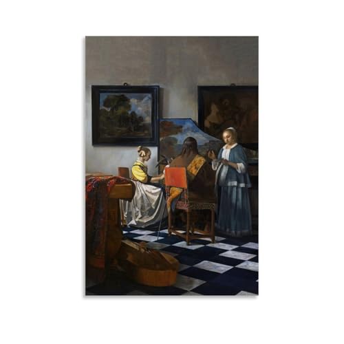 Impression sur toile Vermeer 40 x 60 cm pour créer une ambiance chaleureuse de salon chic