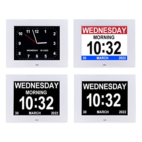 Johnziny 【New 2023 8 Inch Digital Clock With Date And Day Of The Week,Large Number Digital Clock Large Display Dementia Products For Elderly Seniors,Day Clocks For Seniors #TOP2