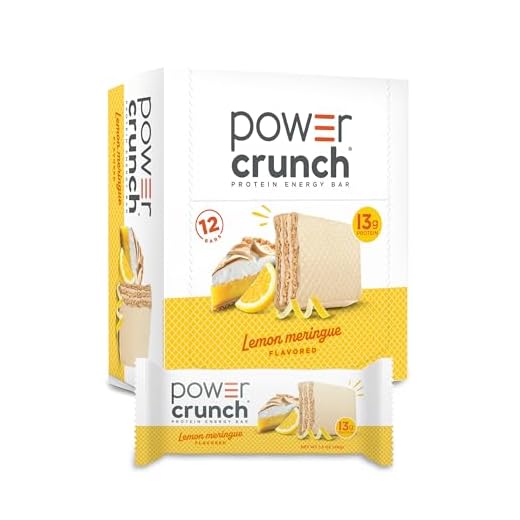 Power Crunch Protein Wafer Bars, High Protein Snacks with Delicious Taste, Lemon Meringue, 1.4 Ounce (12 Count)