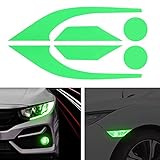 TOMALL 3 Pair Vinyl Smoke Tint Fog Light Headlight Side Marker Light Film for Honda Civic 2016-2021 Fender Turn Signal Light Stickers Self Adhesive Decals Car Vinyl Smoke Stickers Decoration (Green)