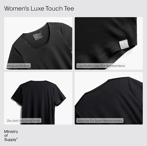 Ministry of Supply Womens Luxe Touch Tee, Short Sleeve Summer T-Shirt, Womens Cotton Top for Business & Work4