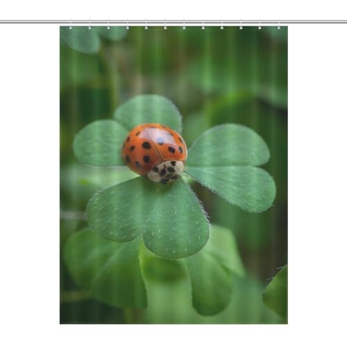Rideau de douche coccinelle en polyester imperméable 140x183cm