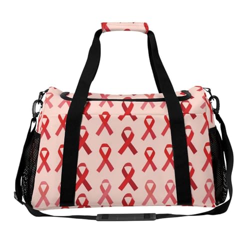 Breast Cancer Awareness Ribbons Gym Bag Travel Duffle Bags Shoulder Carry On Weekender Bag Hangbag for Women Men