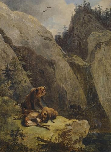 Lienzo decorativo de 60x90cm con réplica artística de Friedrich Gauermann para salón u hogar