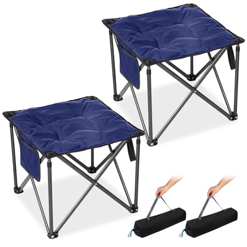 FUNDANGO-2-Pack-Camping-Stool-Padded-181in-440Lbs-Folding-Foot-Rest FUNDANGO 2 Pack Camping Stool Padded 18.1in 440Lbs Folding Foot Rest - Image 1