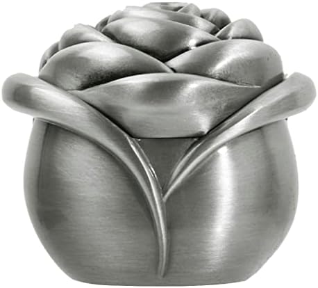 AVESON Vintage Rose Flower Style Antique Women Trinket Jewelry Gift Box Necklace Earrings Ring Jewellery Organiser Storage Case, Sliver, Small