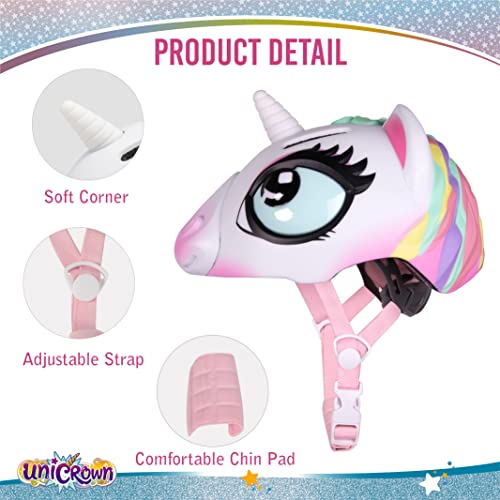 Pathlane Kids Helmet Unicorn Bicycle Helmet For Girl Boy, Safety Certified Children's Helmets For 3-8 Years Multi-Sport Bike Toddler Helmet For Skateboard Skating Scooter (Colorful Unicorn) #TOP2