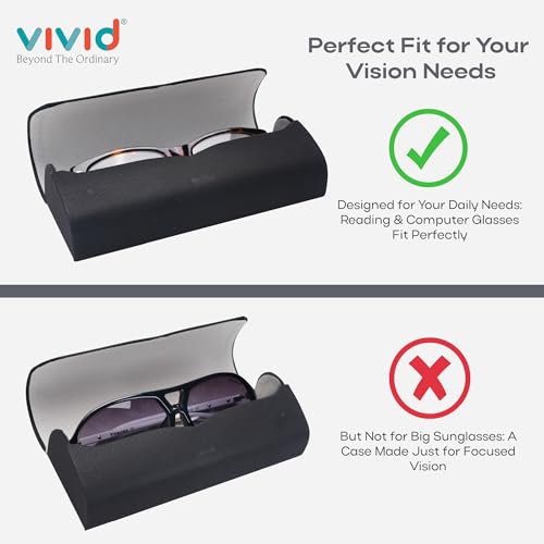Image of VIVID Vision Unisex Adult Eyewear Specs Case Cover | Screw Driver | Free Cloth | Protect Eye Glasses | Chashma Dibbi | Spectacle Box | Magnetic | Faux Leather | IC-556 | 3 IN 1 | Black