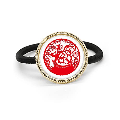 Coletero de plata con diseño de perro del zodiaco chino y tocado de metal elegante