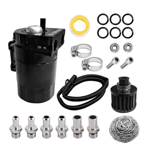 DWARFOO Oil Catch Can, Universal Baffled Catch Can Kit with Breather Filter