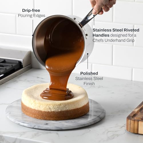 Image of All-Clad D3 Stainless Steel 1.5 Quart Sauce Pan With Lid- Made in the USA- The Original Bonded Professional Cookware- Oven Safe & Induction Compatible