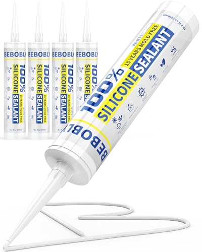 White Silicone Caulk & Sealant, 100% Waterproof Silicone