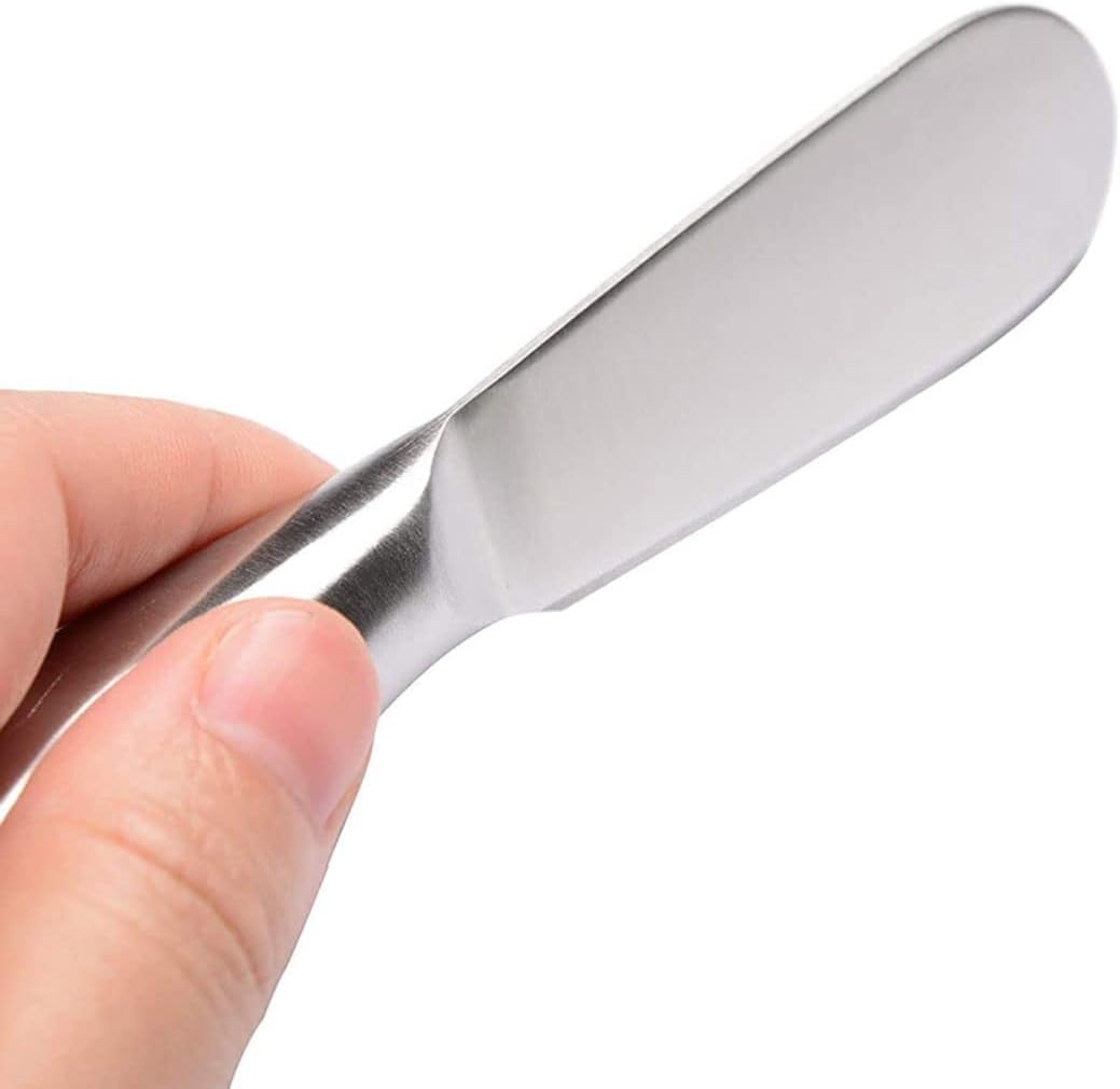 Cheese Spreader, 13.5 x 2.5 x 2 cm/5.31 x 0.98 x 0.79 in Stainless Steel Butter Spreader Multipurpose Cream Cheese Slicer Hollow Handle for Kitchen Breakfast Appetizers Sandwich (Silver)