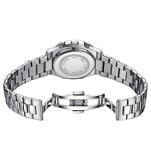 Image of Gosasa Fashion Men's Watches Date Business Watch Stainless Steel Luxury Style Luminous Quartz Waterproof Analog Display Male Wristwatch