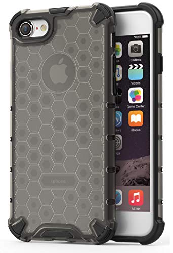 Image of Glasgow Back Case Cover Compatible with Apple iPhone 7 (Honeycomb Pattern) - Black