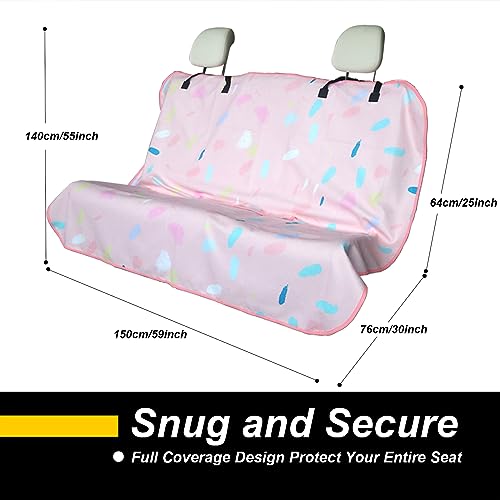 Image of Back Seat Cover for Car Trucks Van SUV Jeep,Waterproof Rear Bench Towel Seat Covers for Kids,Automotive Backseat Protector (Pink Marbling)