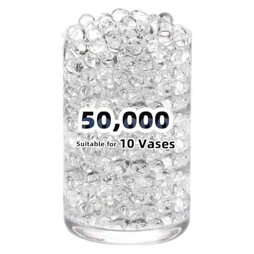 FALAMON 50 000 Clear Beads for Vases Transparent Vase Filler Christmas Decoration Wedding Centerpiece Floating Candles Floral Decoration