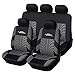 Produktbild Autositzbezüge Komplettset aus reißfestem schwarzem Airbag. Atmungsaktiv für PKW, SUV und LKW. Passform-Handtuch