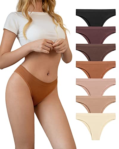 SHARICCA Seamless Bikini Underwear for Women Super Stretch Sexy Low Rise Cheeky Panties Soft Comfort Hipster Pack