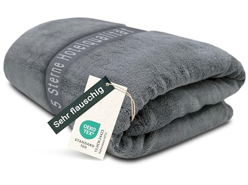 ZOLLNER Kuscheldecke flauschig in 150x200 cm - super kuschelige und warme Sofadecke - waschbar bis 95°C - atmungsaktive Mikrofaser in grau -...