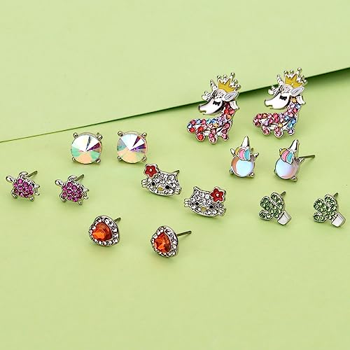 Image of 30 Pairs Hypoallergenic Earrings for Girls Sensitive Ears with Stainless Steel Post -Assorted Cute Stud Earrings for Teens Girls Women