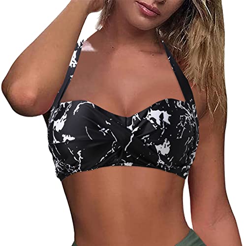 Top de biquíni feminino de girassol, top de biquíni push-up push up, roupa de banho retrô, parte de