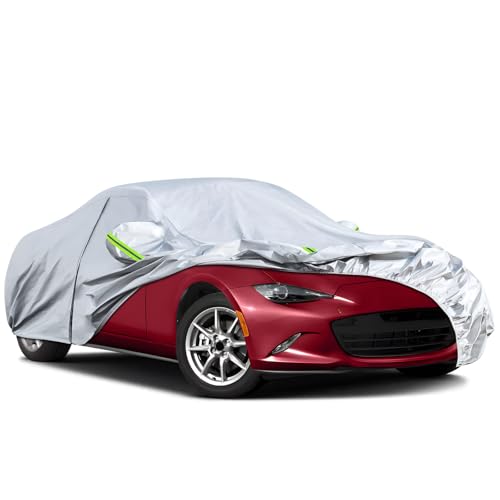 Image of Waterproof Car Cover Custom for Mazda Miata/MX-5 1998-2025, Silver