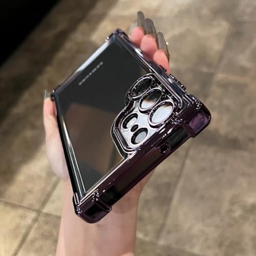 Coque de luxe A15 5G transparente souple silicone finition premium violet